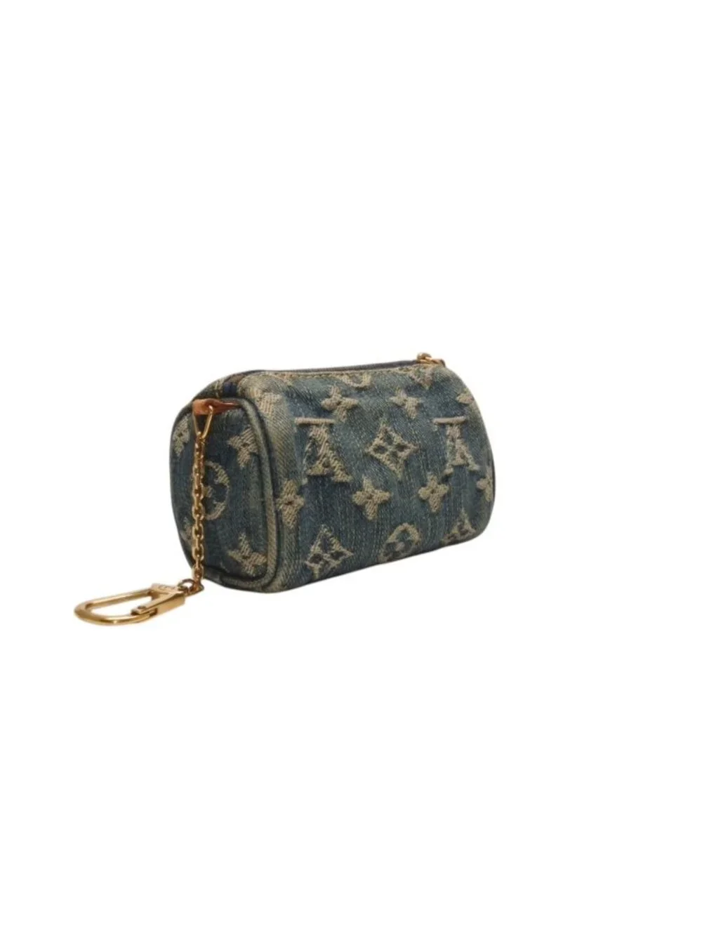 Louis Vuitton Monogram Denim Mini Trousse Speedy PM Strap Blue Handbag